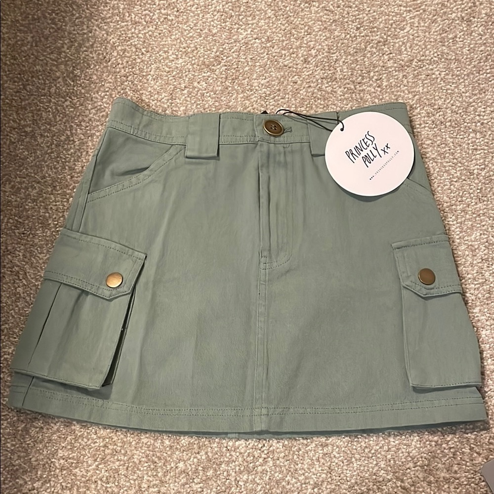 Princess Polly Green Cargo Skirt
